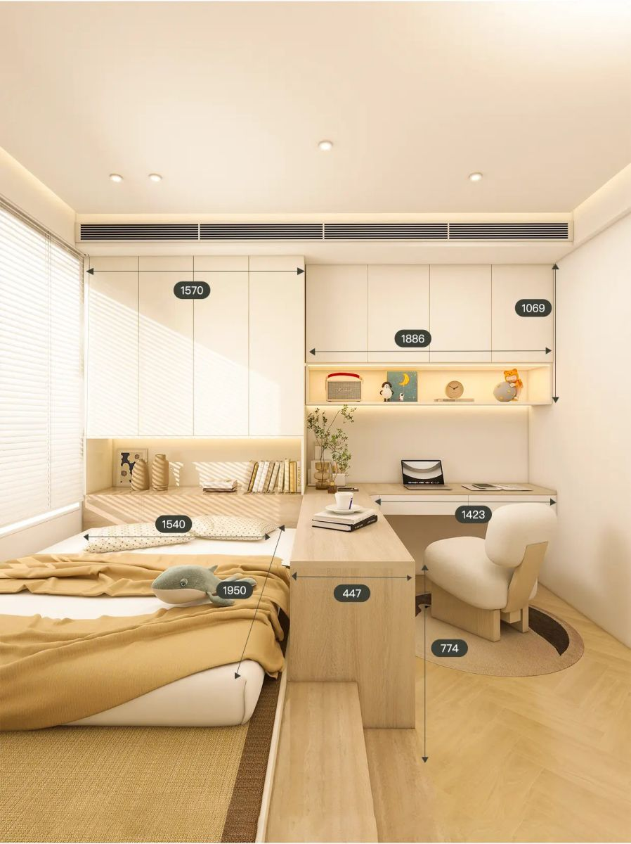 Nguyên tắc để phòng ngủ nhỏ 10m2 vẫn rộng và tiện nghi